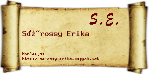 Sárossy Erika névjegykártya